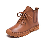 Image of Battling Blades Genuine Leather Flat Ankle Boots - Women's