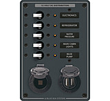 Image of Blue Sea Systems 5 Position 12V Panel w/Dual USB &amp; 12V Socket