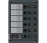 Image of Blue Sea Systems 5 Position Contura Switch Panel w/Dual USB Chargers - 12/24V DC