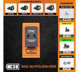 C&amp;H Precision Weapons Walther PPQ , Q4, Q5 Adapter Plate, Trijicon RMR/SRO, Holosun, 407C, 507C,508C, 508T w/ Integrated Rear Sight, Black, WLPPQ-RSH-RSR