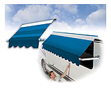 Image of DOMETIC Elite Woven Acrylic Window Awning With Weathershield - 54" Blue Shadow
