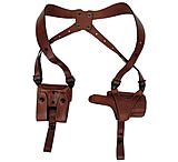 Image of Falco Holsters Horizontal Leather Shoulder Holster with a Harness and Double Magazine Pouch 21D1EE20