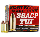 Fort Scott Munitions .32 ACP 71grain Solid Copper Spun SCS Brass Cased Rifle Ammo, 20 Rounds, 32ACP-071-SCV