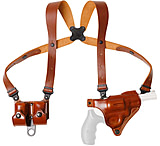 Galco VHS 4.0 Leather Shoulder Holster System, Fits L Frame S&W Model 686, 4" Barrel, Tan - VHS4-104