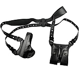 Gould & Goodrich Leather Concealment Shoulder Holster w/Double Mag Pouch, Glock 20/21/29/30/36, Right Hand, Black, B804-G20