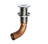Image of GROCO 1-1/2" Hose Barb Stainless Straight Deck Drain