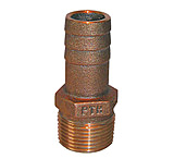 Image of GROCO 1-1/4" NPT x 1-1/8" ID Bronze Pipe to Hose Straight Fitting