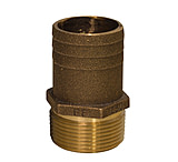 Image of GROCO 3/4" NPT x 1" Bronze Full Flow Pipe to Hose Straight Fitting