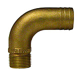 Image of GROCO 3/4" NPT x 1" ID Bronze Full Flow 90 Elbow Pipe to Hose Fitting