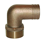 Image of GROCO 3/4" NPT x 3/4" ID Bronze 90 Degree Pipe to Hose Fitting Standard Flow Elbow