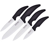 Image of Hen &amp; Rooster Kitchen Set White Ceramic 4pc Knife