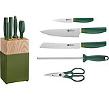 Image of HENCKELS ZWILLING Now S 6pc Block Set Grn Stainless Steel Kitchen Knife