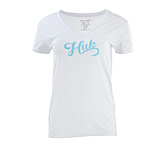 Image of HUK Performance Fishing W Script Vneck Tops, Short Sleeve - Women's