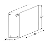 Image of Icon Fresh Water Tank With 1/2in.Ftp And 1-1/4" Filler Wt2450, 54in x 9in x 20"