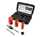 Image of Klein Tools 3-Piece Electrician's Hole Saw Kit w/Arbor