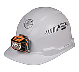 Image of Klein Tools Hard Hat Vented Cap Style White w/Headlamp