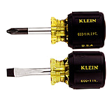 Image of Klein Tools 2-Piece Stubby Cushion-Grip Screwdriver Set