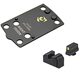 Night Fision Holosun EPS Carry Adapter Plate, Glock Mos + Tritium Ylw Front Sight Combo, Black, GLK-OPBS-EPSC-43X-YGZX