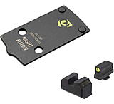 Night Fision Holosun 507K Adapter Plate, Glock Mos + Tritium Ylw Front Sight Combo, Black, GLK-OPBS-507K-43X-YGZX