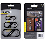 Nite Ize 3 Pack S-Biner SlideLock Steel, Black LSBC-01-R6