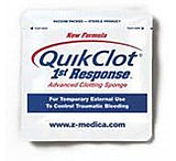 Image of QuikClot 1st Response Advanced Clotting Sponge w/ Hemostatic Agent - First Aid Sponges 50g 3-packs