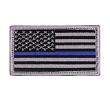 Image of Rothco Thin Blue Line Police U.S. Flag Patch - Hook Back
