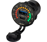 Image of Sea-Dog Round Rainbow Voltmeter w/USB &amp; USB-C Power Socket