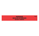 Image of Sirchie - Warning! Sealed Evidence Seals, Red W/ Black Printing 1inch X 7inch 100/roll