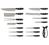 Smiths Saber Knife Set w/ Sharpener - 16 Pcs, Black, SP-50978