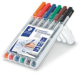 Image of Staedtler Lumocolor Non-Permanent M Width Pen Pack - 6 Colors w/ Stand-Up Box
