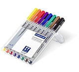 Image of Staedtler Lumocolor Non-Permanent Superfine Pen Pack - 8 Colors w/ Stand-Up Box