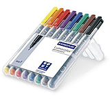 Image of Staedtler Lumocolor Permanent F Width Pen Pack - 8 Colors w/ Stand-Up Box