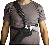 Tagua Gunleather Wrangler Chest Leather Holster, Most Double Stack 9mm/.40/.45 4in- Glock 17/19/23/32/44, CZ Shadow, CZ 75, Right Hand, Black, WRANGLER CHEST-TB-520