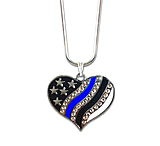 Image of Thin Blue Line Heart Necklace