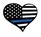 Image of Thin Blue Line Thin Blue Line Heart Sticker