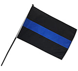 Image of Thin Blue Line Stick Flag - American Flag, 12 X 18 Inches