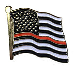 Image of Thin Blue Line Thin Red Line American Flag Pin