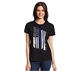 Image of Thin Blue Line American Flag Slim Fit Shirt - Women's