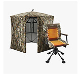 Image of TideWe VisTall 360 See-Through Ground Blind and Heated Hunting Chair Adjustable Height 360deg Swivel Blind Chair Bundle 34E9032C