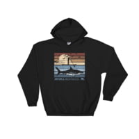 Atoll Board Co Atoll Rider And Shark Unisex Pullover Hoodie - Black, 2XL - Black,2XL 46CCD747
