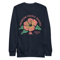 Atoll Board Co Premium Crew Neck Sweatshirt with Atoll Paddle Board Island Flower Graphic - Navy Blazer, XL - Navy Blazer,XL C31AB8AA
