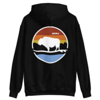 Atoll Board Co Unisex Box Hoodie with Atoll Landscape Graphic - Black, XL - Black,XL 95437A86