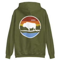 Atoll Board Co Unisex Box Hoodie with Atoll Landscape Graphic - Military Green, 5XL - Military Green,5XL 35D25AEE