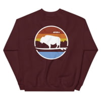 Atoll Board Co Unisex Crew Neck Sweatshirt with Atoll Landscape Graphic - Maroon, XL - Maroon,XL FB43E892