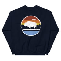 Atoll Board Co Unisex Crew Neck Sweatshirt with Atoll Landscape Graphic - Navy, S - Navy,S F7FA3D7D