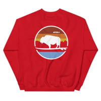 Atoll Board Co Unisex Crew Neck Sweatshirt with Atoll Landscape Graphic - Red, S - Red,S 485F2FBD