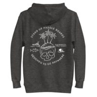 Atoll Board Co Unisex Hoodie with Atoll Skull Island Graphic - Charcoal Heather, XL - Charcoal Heather,XL C0946409
