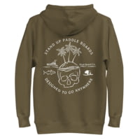 Atoll Board Co Unisex Hoodie with Atoll Skull Island Graphic - Military Green, M - Military Green,M 15513A99