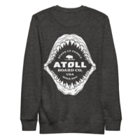 Atoll Board Co Unisex Premium Sweatshirt with Atoll Shark Fossil Graphic - Charcoal Heather, S - Charcoal Heather,S BA0324A6