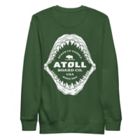 Atoll Board Co Unisex Premium Sweatshirt with Atoll Shark Fossil Graphic - Forest Green, L - Forest Green,L 1E3ADD18